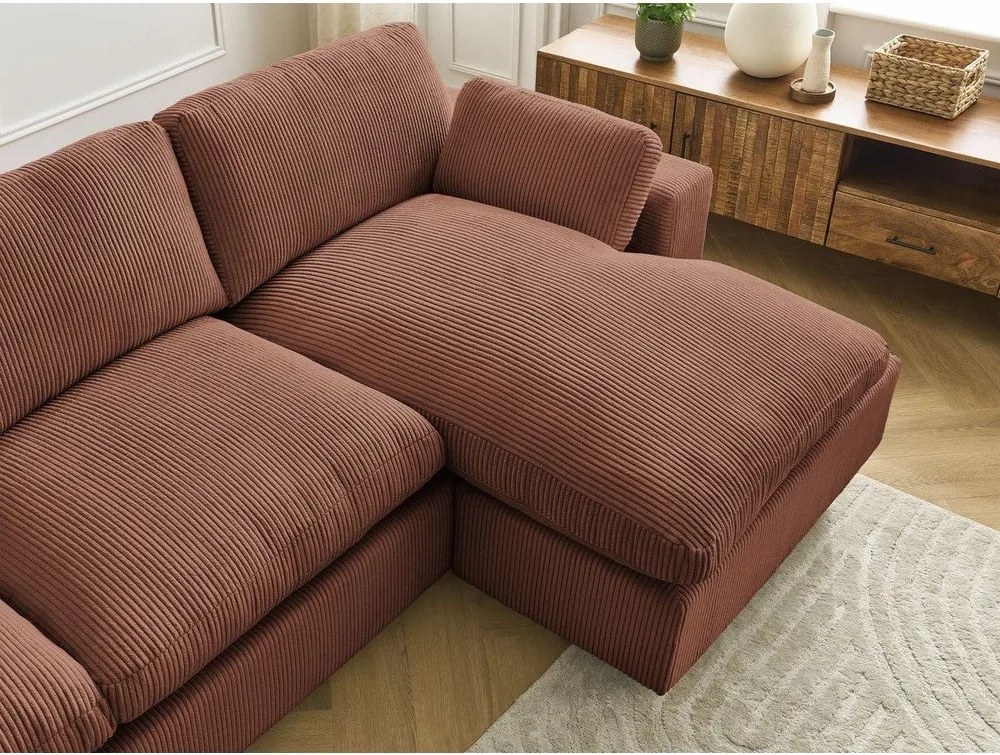 Oranžová menčestrová rohová pohovka Belair – Bobochic Paris