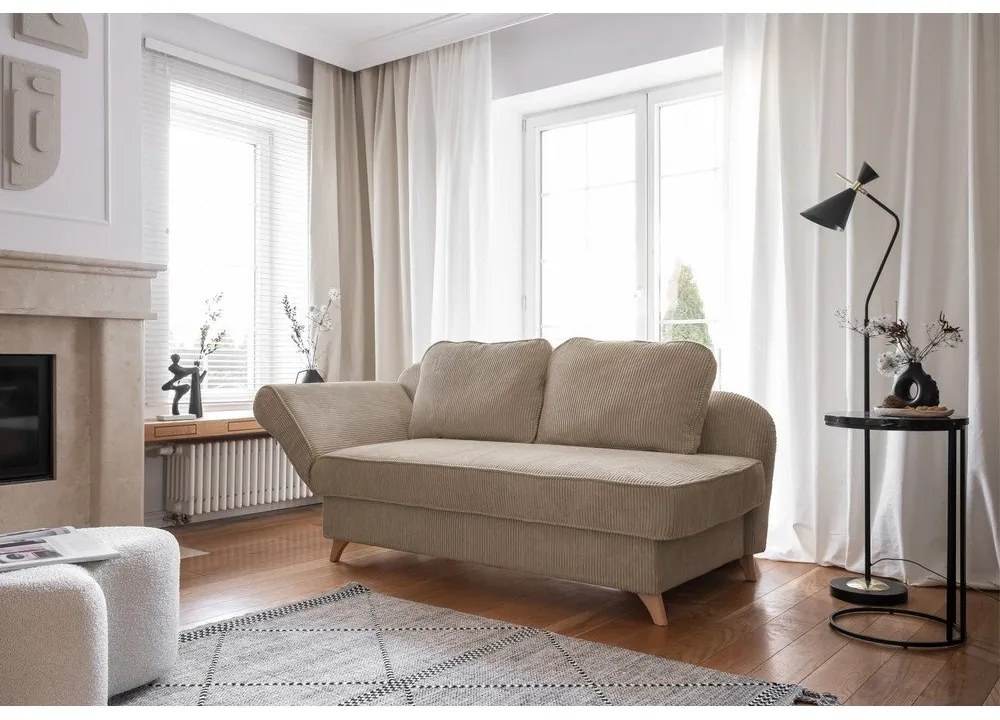 Taupe menčestrová leňoška (ľavý roh) Chic Charlotte – Miuform