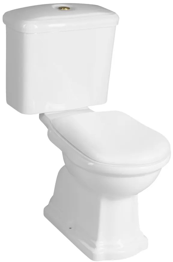 Kerasan Kerasan, RETRO WC kombi, spodný odpad, biela-bronz, WCSET13-RETRO-SO