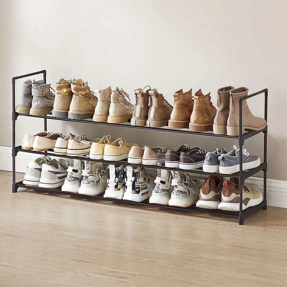 3-poschodový kovový stojan na topánky 116x30x55cm