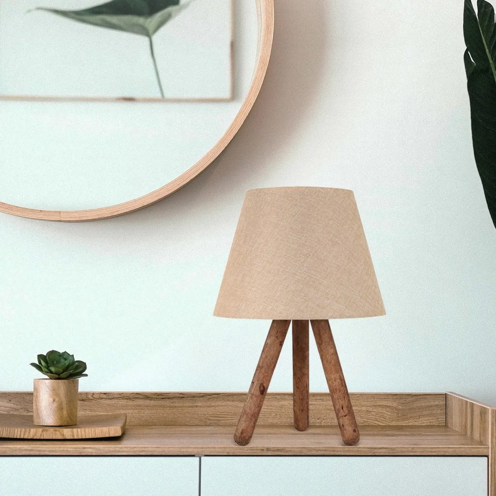 Opviq Stolná lampa Bechos 33 cm svetlobéžová/hnedá
