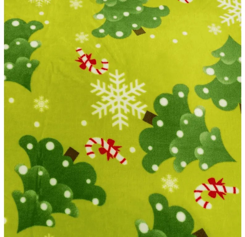 Obliečky mikroplyš CHRISTMAS TREE zelené Rozmer obliečky: 2 ks 70 x 90 cm | 200 x 220 cm