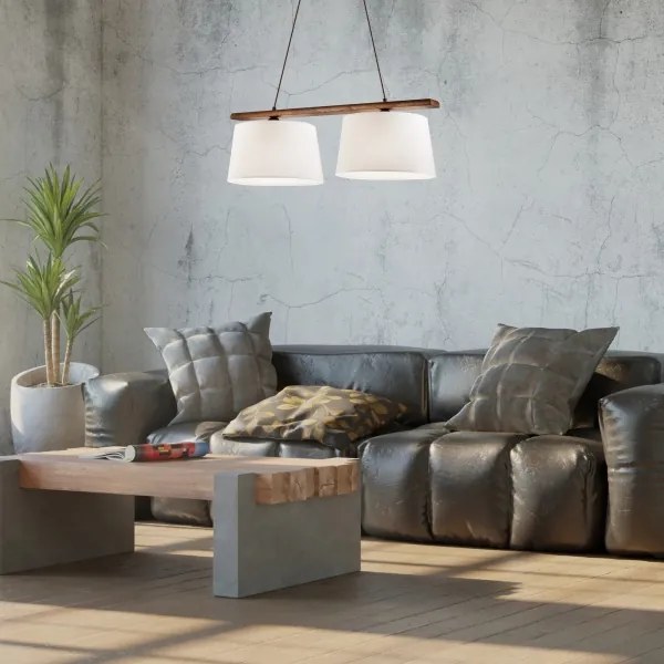 Závesný luster AIDA 2xE27/60W/230V dub/orech