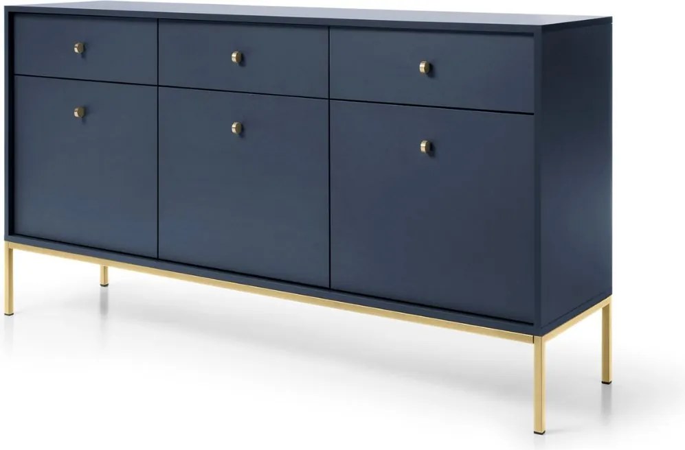 Komoda Mono námornícka modrá so zásuvkami (MKSZ154), navy/zlatá