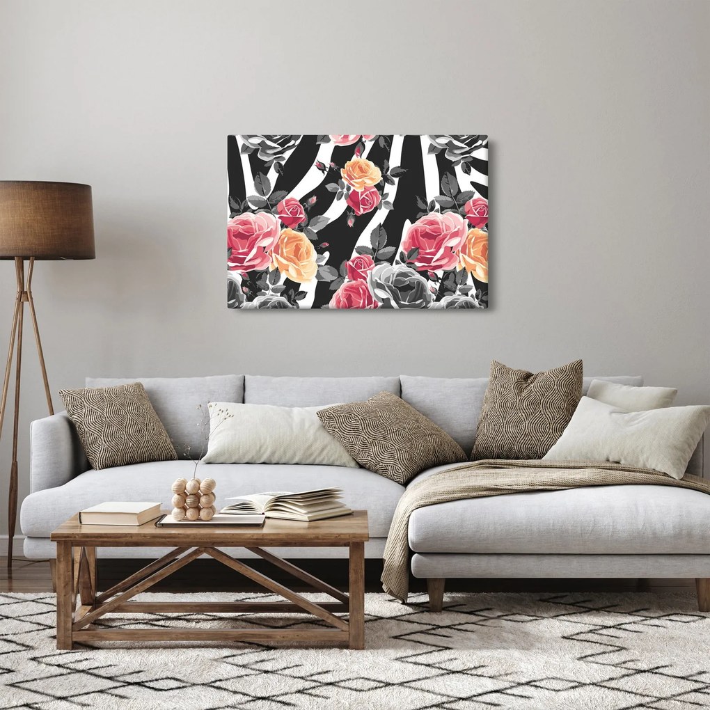 Obraz rozkvitnutých ruží (90x60 cm)