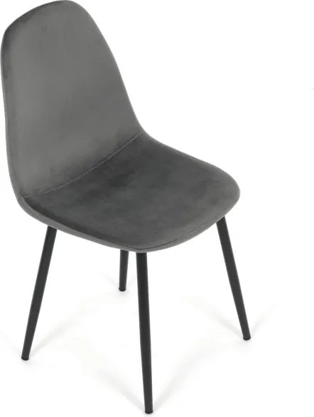Jedálenská stolička zamatová, sivá CT-V2971 GREY4