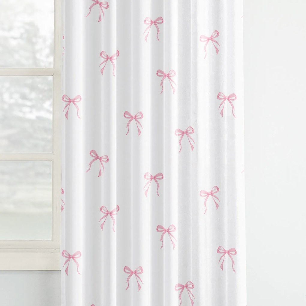 Goldea detský bavlnený záves - ružové mašličky 240x150 cm