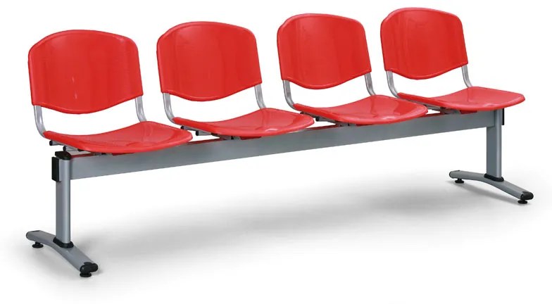 Plastová lavica do čakární VERONA, 4 miesta, červená