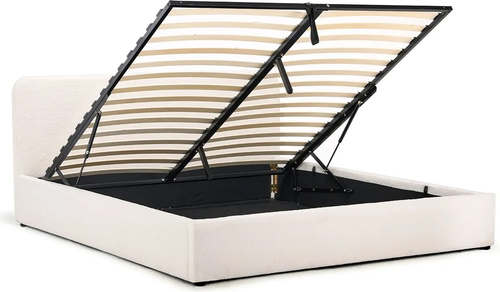 Noela Čalúnená posteľ s úložným priestorom biela TEDDY 180