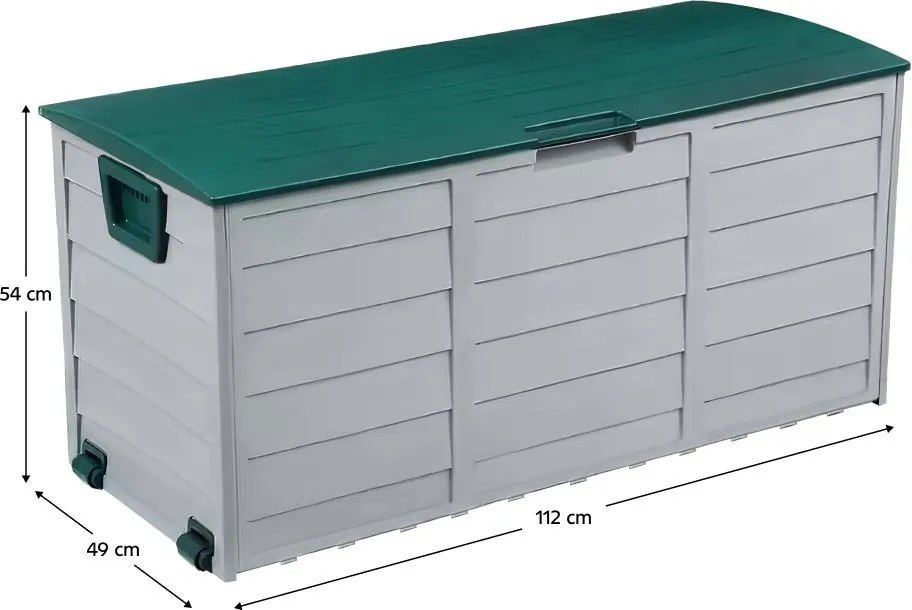 Záhradný úložný box Korta (sivá + zelená). Vlastná spoľahlivá doprava až k Vám domov. 1119444