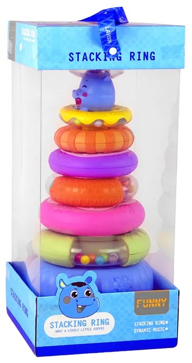 Lean Toys Vzdelávacia pyramída - farebné obruče