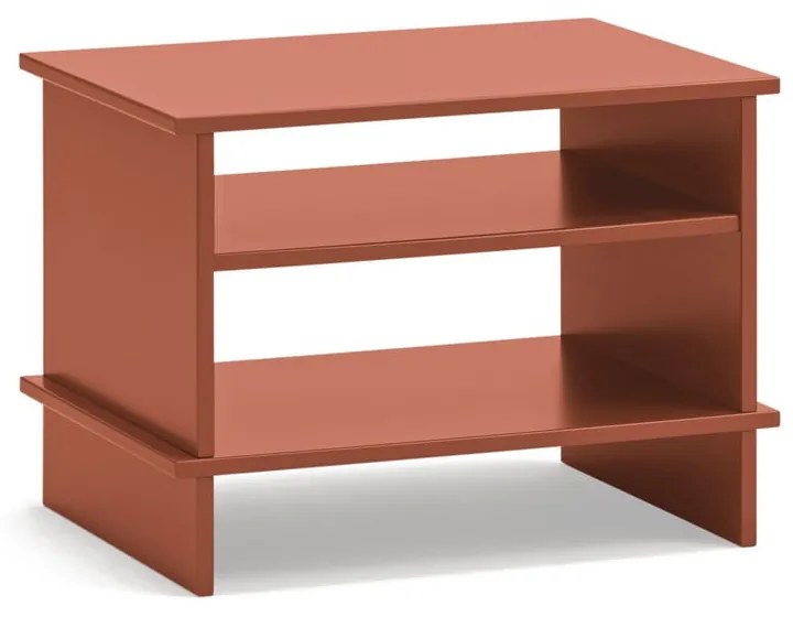 Nočný stolík s poličkami v tehlovej farbe Inari – Teulat