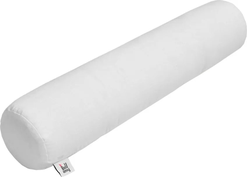 Biely ľanový vankúš v tvare valčeka SNOWY WHITE 14 x 55 cm