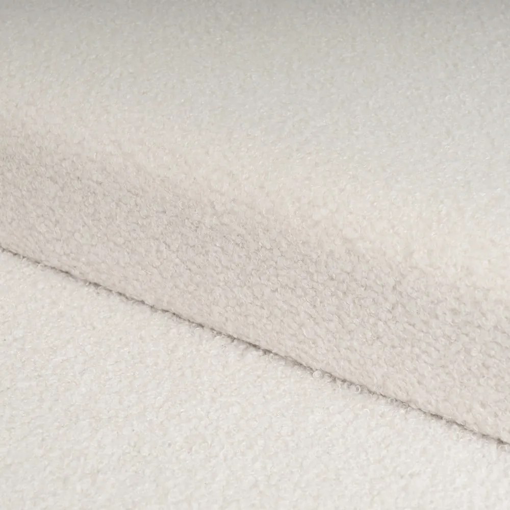 Biely taburet z textílie buklé Ecru – Casa Selección