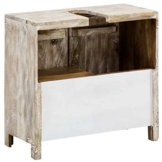 furniture-nabytek.cz - Masívna drezová spodná skrinka Bitna z mangového dreva, lakovaná, prírodná farba