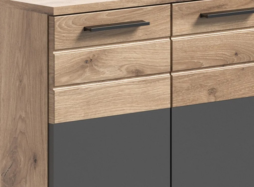 Kúpeľňová skrinka pod umývadlo Mason, dub/šedá