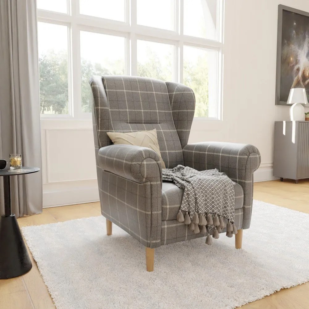 Sivé kreslo ušiak Swan – Ropez