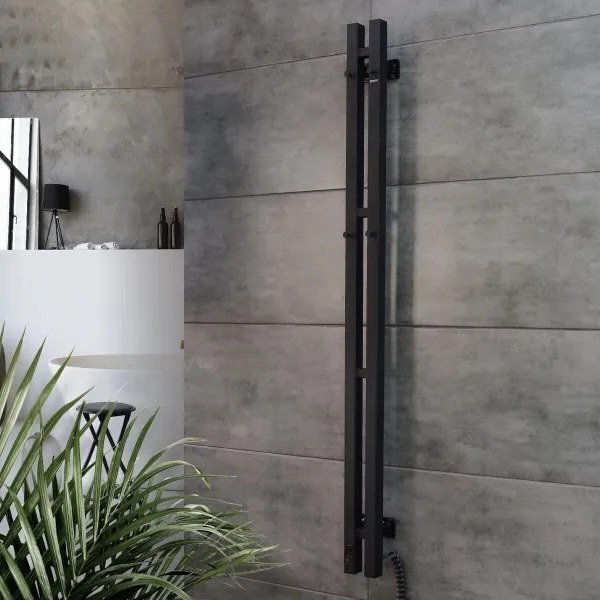 Elektrický sušiak na uteráky s term. SILOUETTE 187W/230V 120,6cm IP44 čierna pravá