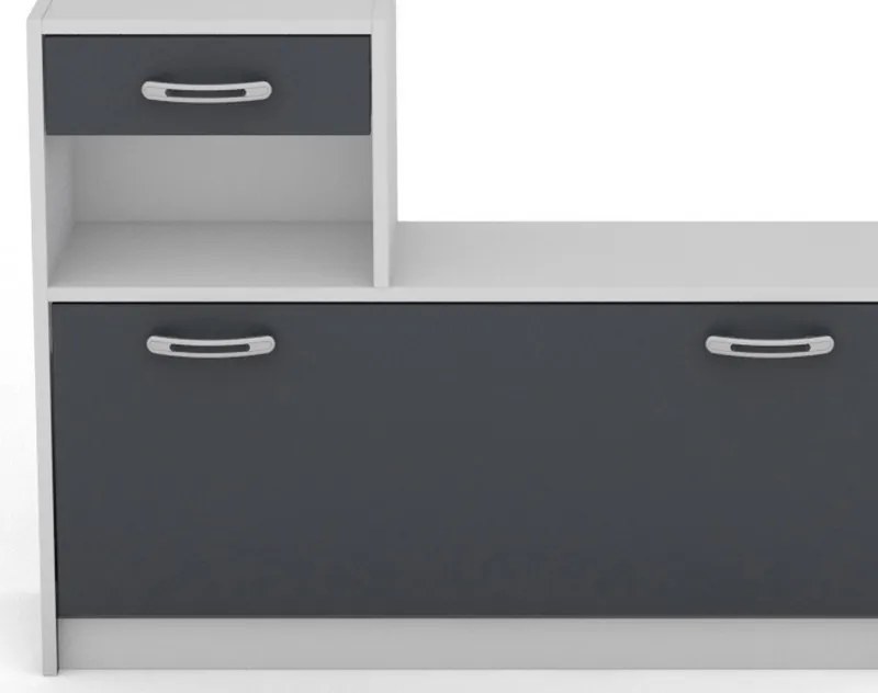 Predsieňová stena Astor, biela/grafit