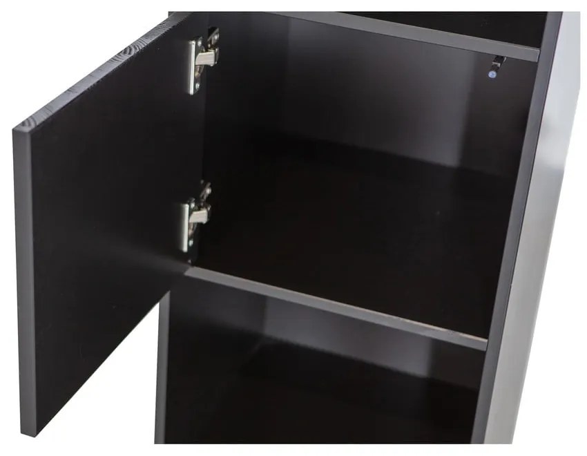 Čierna modulárna knižnica z borovicového dreva 40x210 cm Finca – WOOOD