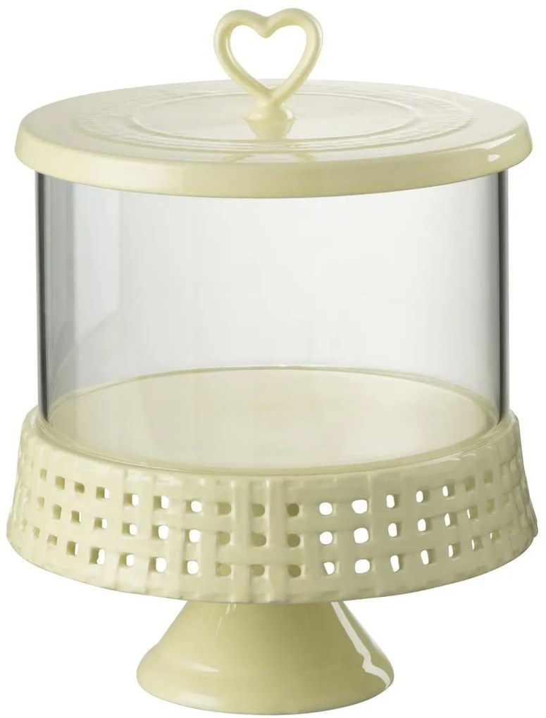 Žltá keramická dóza na nohe s vekom Hella Yellow L - Ø 21*31cm