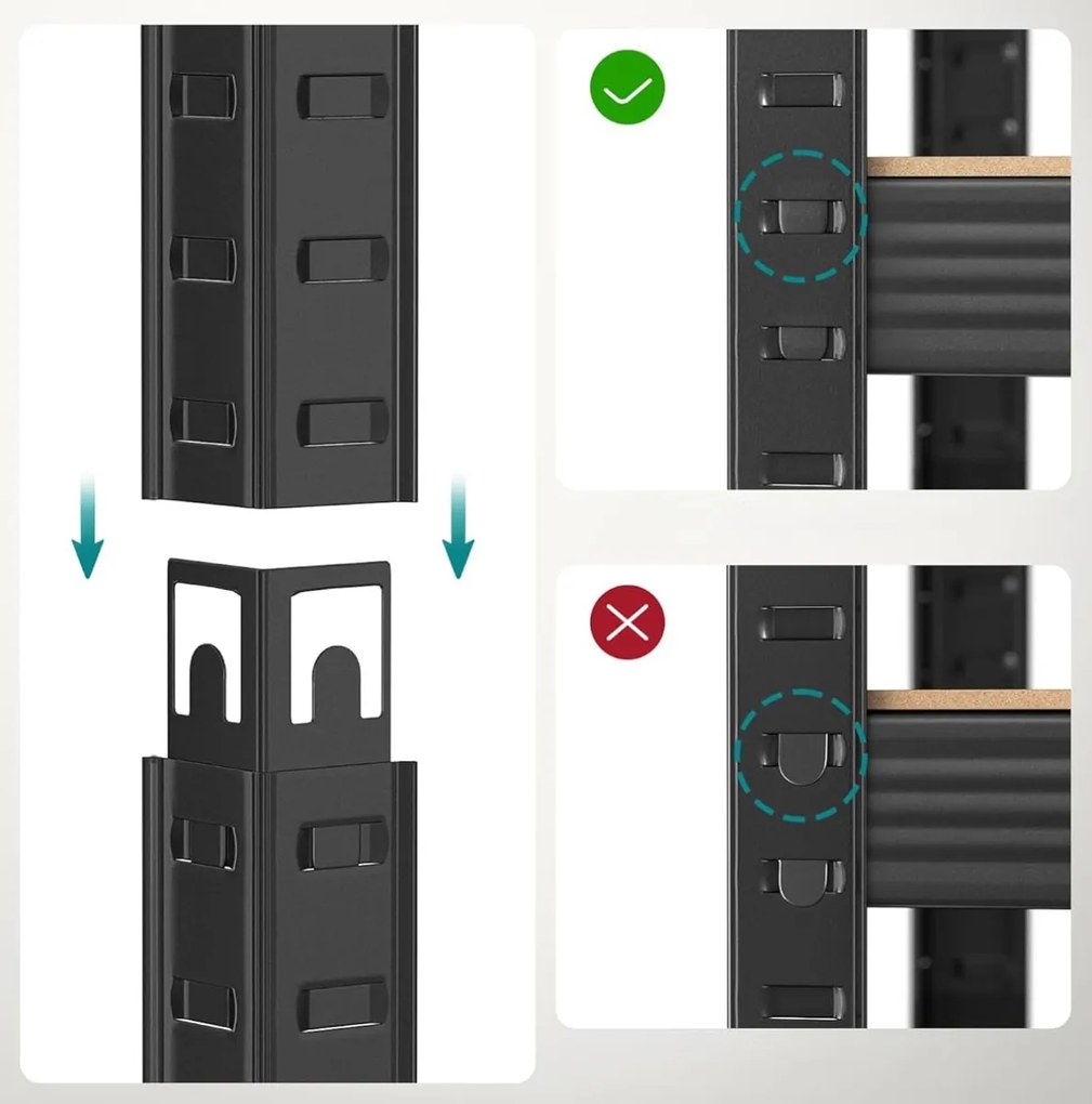 Kovový policový regál TAYLOR 5 políc 150x75 cm