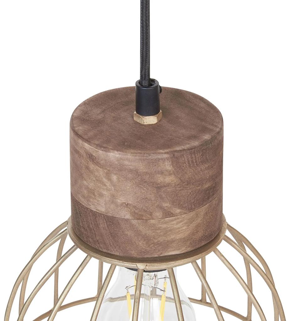 Závesná lampa s 5 tienidlami svetlé drevo VARADA Beliani