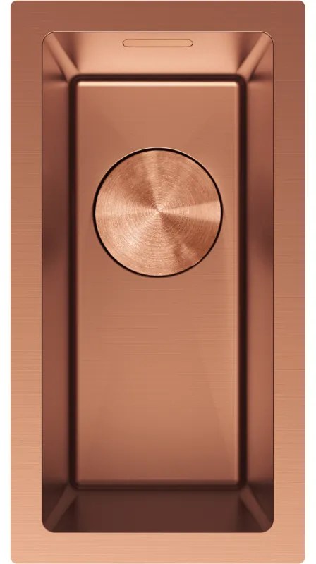 Mexen Trixo, 1-komorový nerezový drez 230 x 440 mm, brúsená meď, 6411221000-65