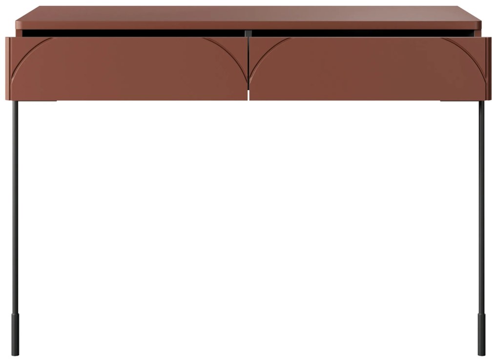 Toaletný stolík Sonatia 100 cm s dvoma zásuvkami - bordová