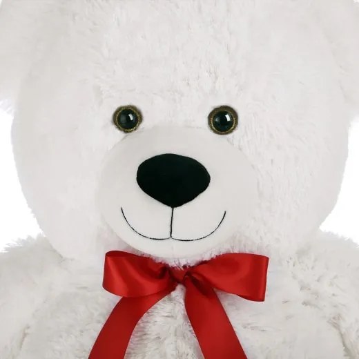 Plyšový medveď so srdcom XXL 150 cm - biely