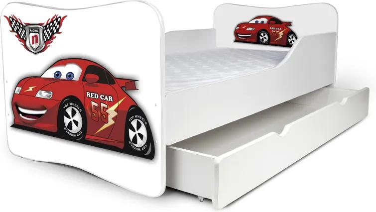 MAXMAX Detská posteľ so zásuvkou RED CAR + matrac ZADARMO