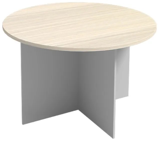 Rokovací stôl s guľatou doskou PRIMO GRAY, priemer 1200 mm, sivá/breza