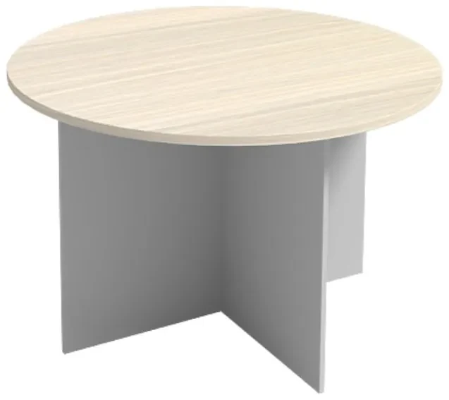 Rokovací stôl s guľatou doskou PRIMO GRAY, priemer 1200 mm, sivá/breza
