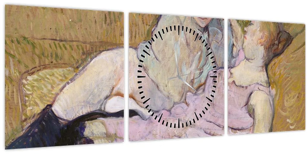 Obraz - Henri de Toulouse-Lautrec, The Sofa, reprodukcia (s hodinami) (90x30 cm)