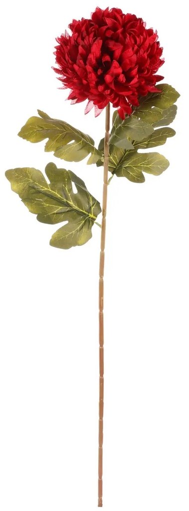 Červená chryzantéma - umělá rezaná květina, 73 cm