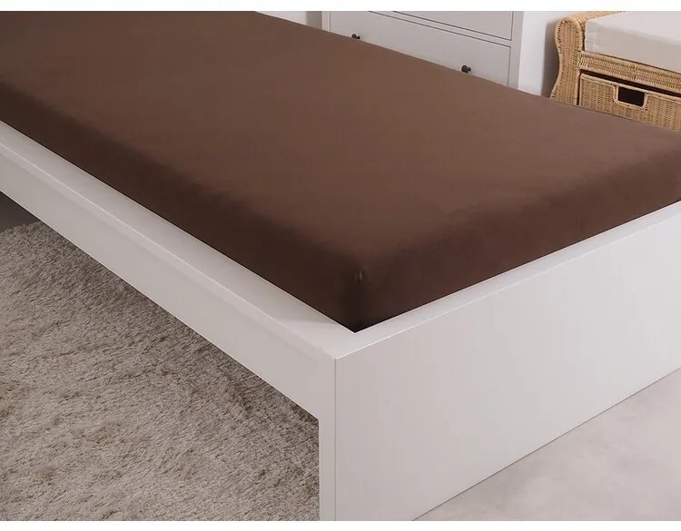 4Home jersey prestieradlo Ideál tmavohnedá, 140 x 200 cm