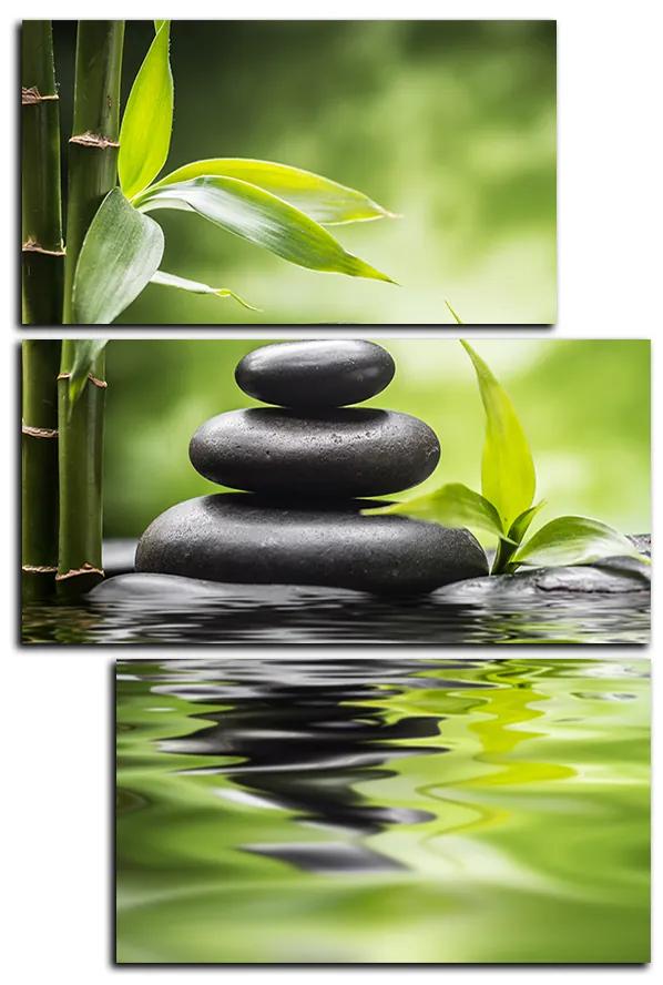 Obraz na plátne - Zen kamene a bambus - obdĺžnik 7193C (105x70 cm)