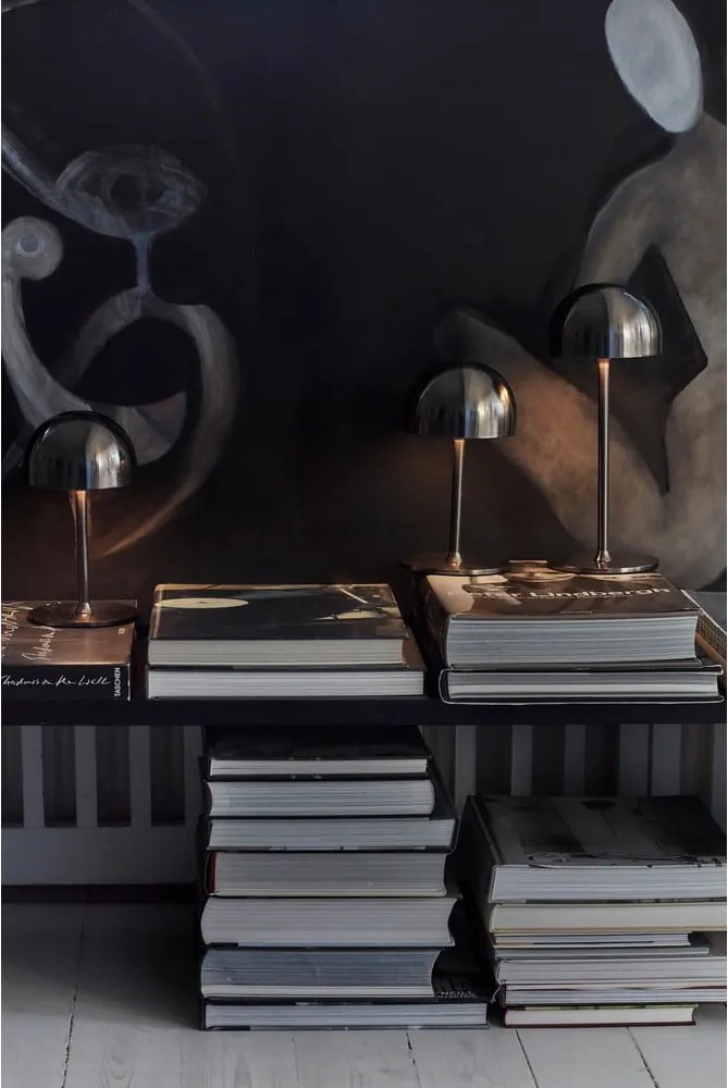 Tmavosivá LED stolová lampa na diaľkové ovládanie s kovovým tienidlom (výška 30 cm) Tim – Sirius