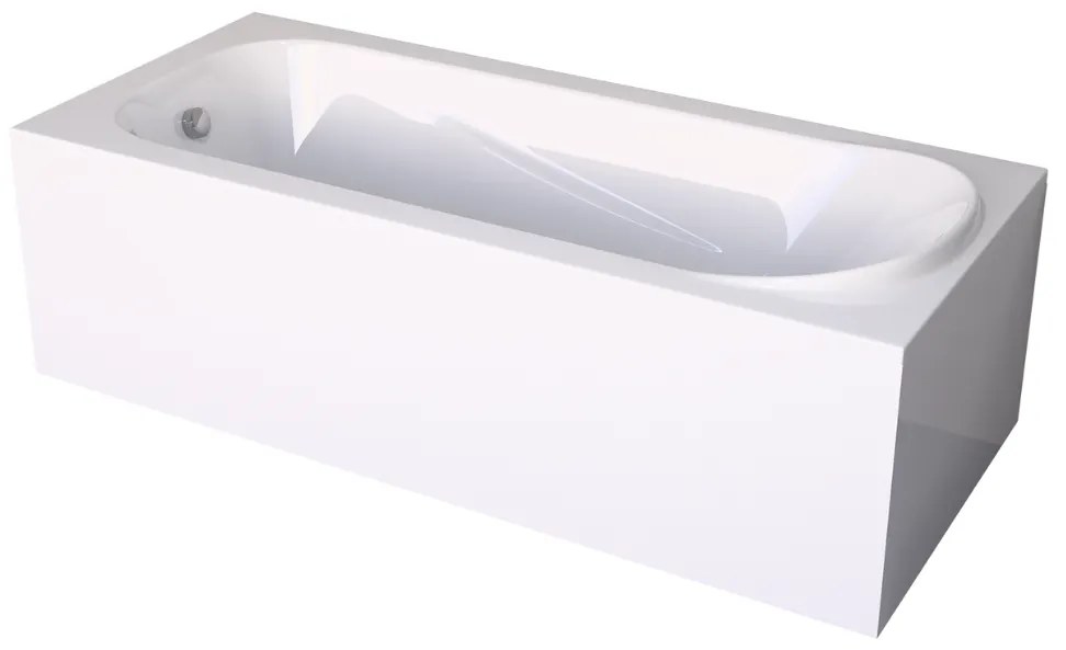 Gamma Edge, akrylátová vaňa 180x80x40 cm, biela lesklá, GMA-WAN-ED-18080