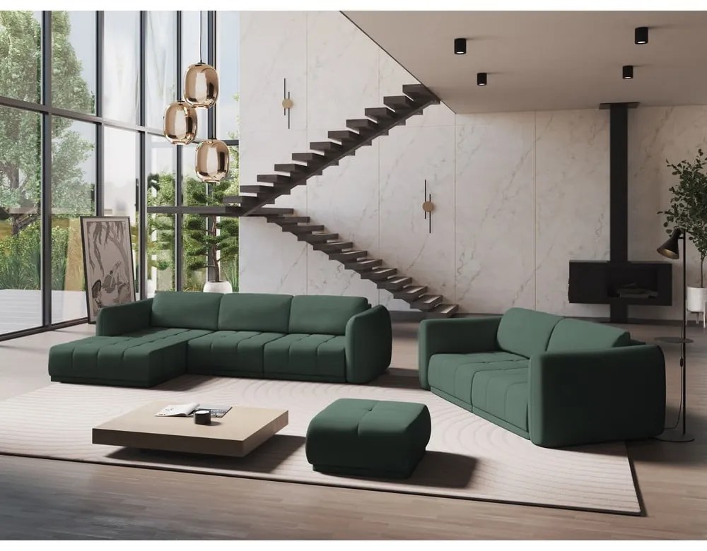 Zelená rohová pohovka (ľavý roh) Hoku – Makamii