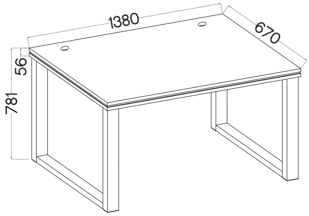 Pc stolík Mantela 160 (dub artisan + čierna). Vlastná spoľahlivá doprava až k Vám domov. 1041351