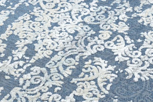 Koberec SOLE D3811 Ornament - ploské tkanie modrý / béžový