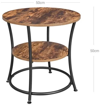 Odkladací stolík ELDUR hnedá/čierna