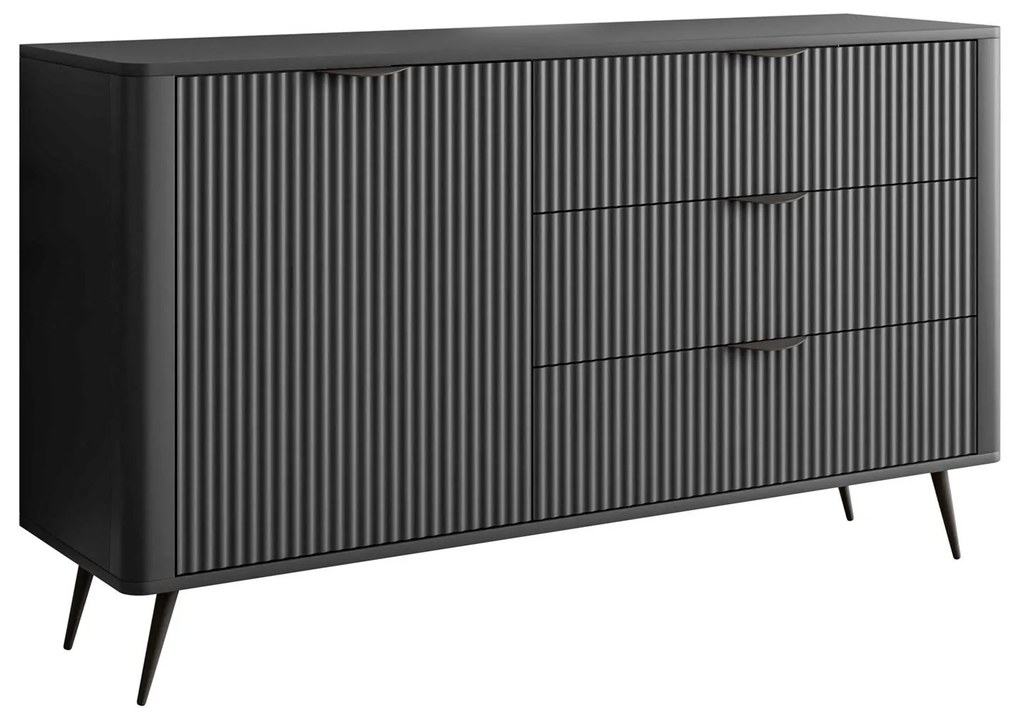 Komoda TURNER čierna 138cm