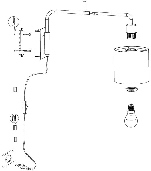 Eglo 99348 - Nástenné svietidlo STAITI 1xE27/40W/230V