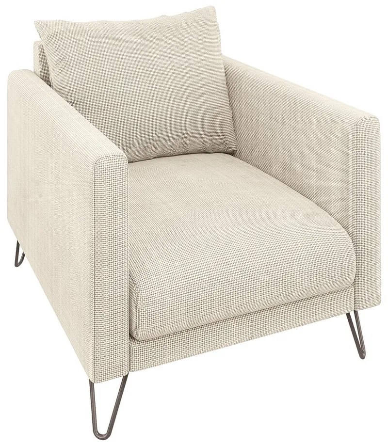 Krémové ženilkové kreslo Freya – Ropez