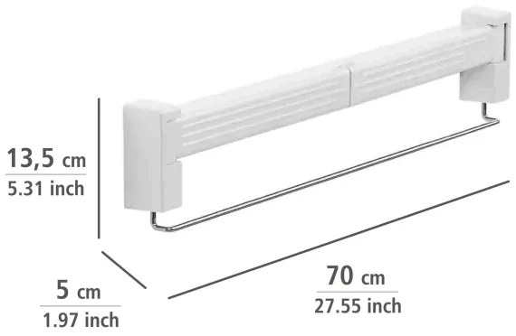 WENKO 3770013100 - Sušiak na bielizeň BUTTERFLY 70x13,5 cm strieborná/biela