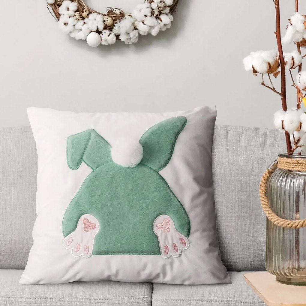 VEĽKONOČNÁ DEKORAČNÁ OBLIEČKA NA VANKÚŠ RUMP 45X45 CM VZOROVANÁ