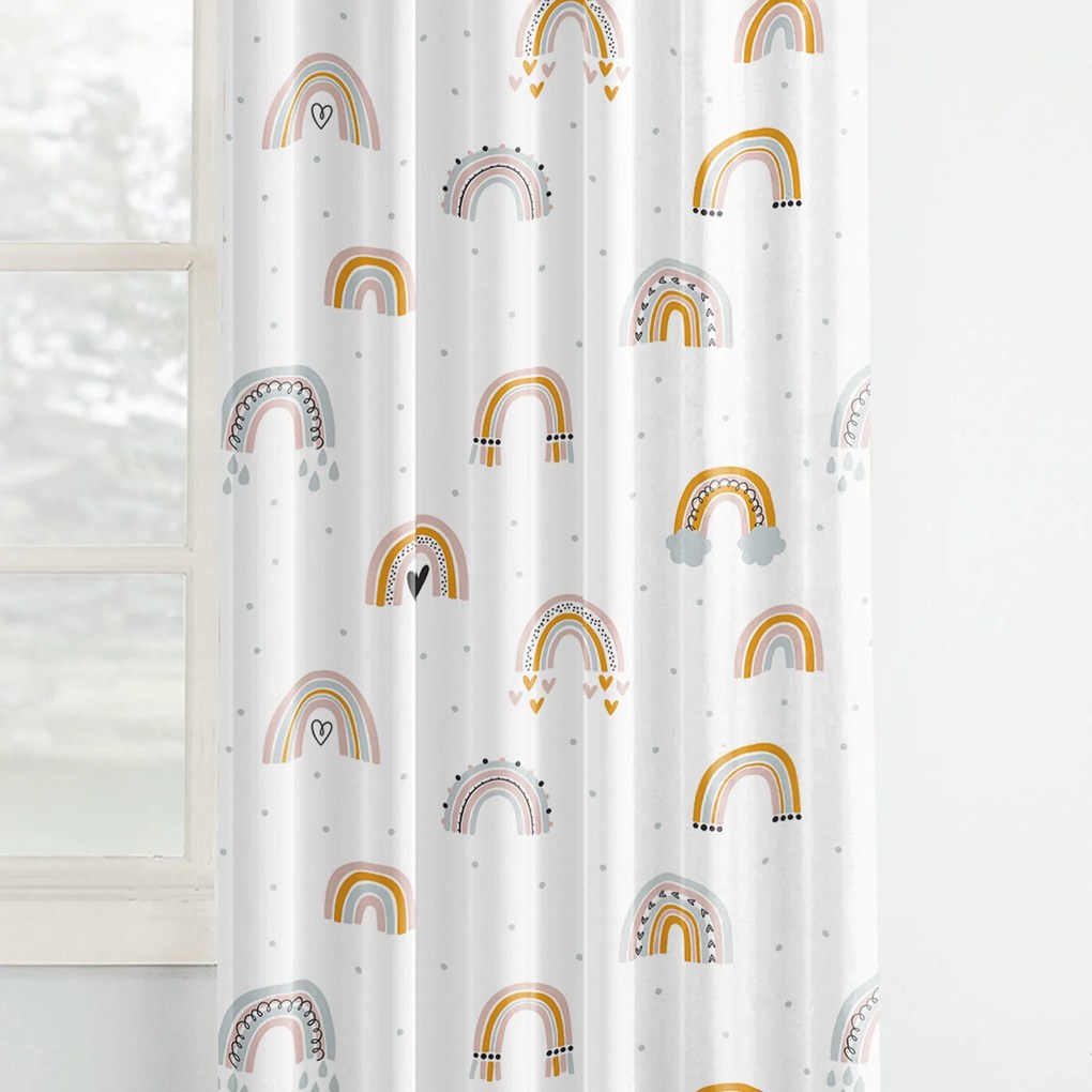 Goldea detský bavlnený záves - maľované dúhy 280x150 cm