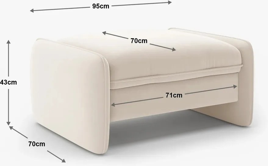 Hnedá zamatová podnožka Georgia – Micadoni